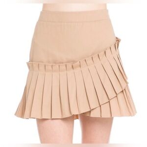 English Factory Pleated Tan Skirt